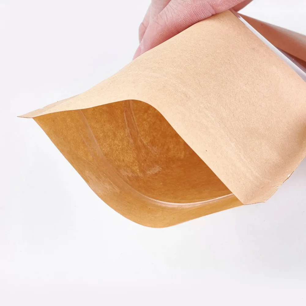 

PandaHall 25pcs Kraft Paper Zip Lock bag Paper Stand up Bags with Window Burly Wood Bag for packaging bags 26x18cm F80