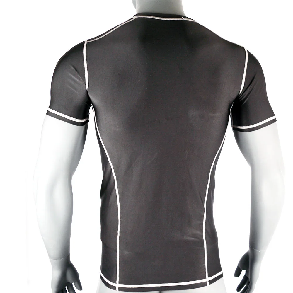 Высокое качество короткий рукав мужские плавающие серфинг Рашгард черный белый цвет рубашки оптом ММА Рашгард