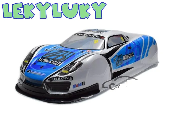 

LEKYLUKY 1/10 PVC painted body shell for 1/10 RC racing on-road drift car size:430*185*130mm wheel base 260mm blue color