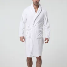 Халат Для мужчин хлопок Для мужчин зимние удлиненный плюшевые шаль халат Домашняя одежда Длинные Рукава Халат пальто Для мужчин s халат пеньюар мужской