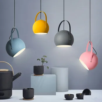 

Nordic Pendant Light Creative Restaurant Lamp Simple Cafe Lamp Tea Shop Internet Cafe Bar Lamp Ma Caron Lamp Free Shipping