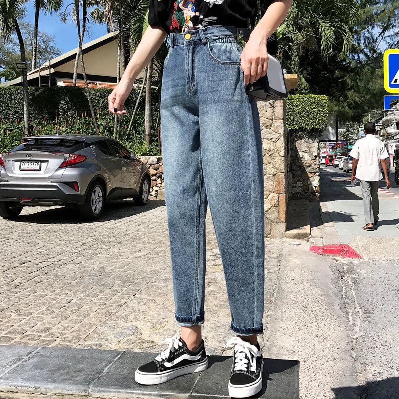 Jeans for Women mom Jeans High Waist Jeans Woman High Elastic plus size Stretch Jeans female washed denim skinny pencil pants