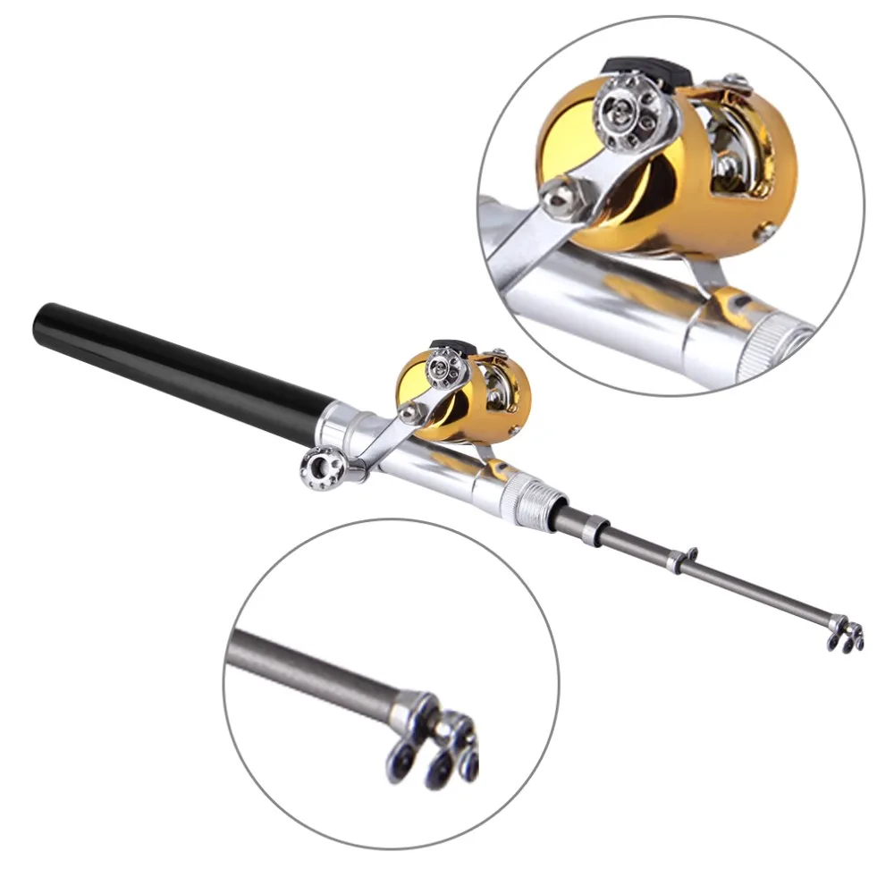 Vara de Pesca Vara de Pesca de Combinação Combinação de Combinação de Alumínio Forma Caneta Telescópica Bolso Mini de Pólo Liga 2018 Dropshipping 17 Esporte e Lazer