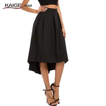 Новая модная черная Расклешенная юбка с высокой талией, плиссированная юбка миди с карманом, летняя юбка средней длины на молнии, винтажная юбка миди 1425