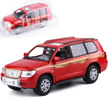 

1:32 alloy pull back car toys, high simulation Land Cruiser Land Cruiser,music flash toy vehicle,4 open the door, free shipping