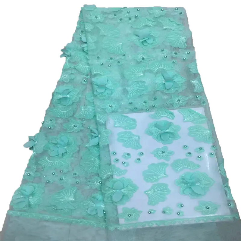 

Bridal Nigerian Wedding Lace Materials 3D Lace Fabric High Quality 2018 African Lace Fabric On Sale Beads Lace Fabric HJ751-2