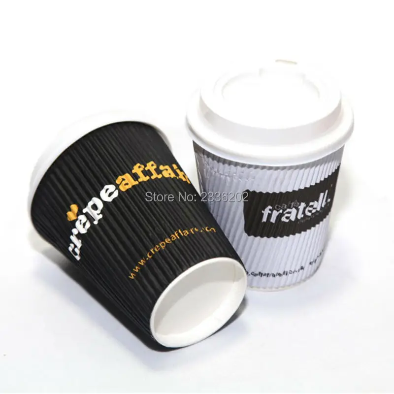 wholesale 16oz 500ml round cross wave wave corrugated wall