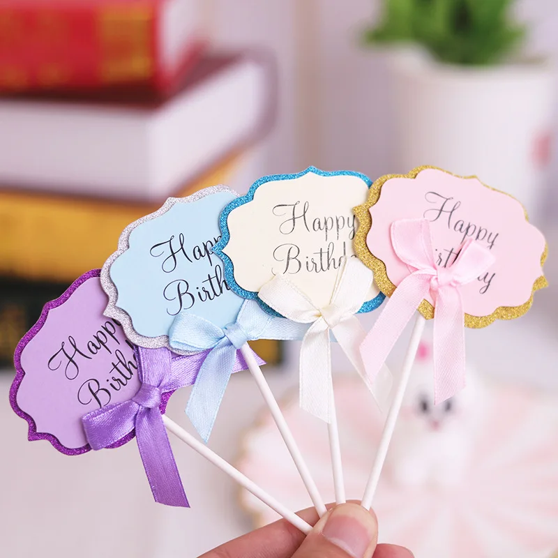 

5pcs Baby Shower Cupcake Toppers Card Happy Birthday Party Decorations Kids Wedding Decoration Table Event Party Diy Decorations