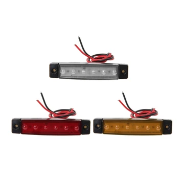 

1 Pair DC 24V Side Marker Light Lamp 6 LED Bus Van Truck Lorry Trailer Indicator