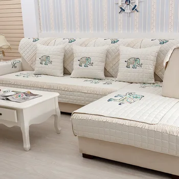 

Animal Embroidery Tassel Sofa Cover Katoen antislip Sofa Handdoek Stoelbekleding Matten Living/Tekening Kamer Decoratieve L-vorm