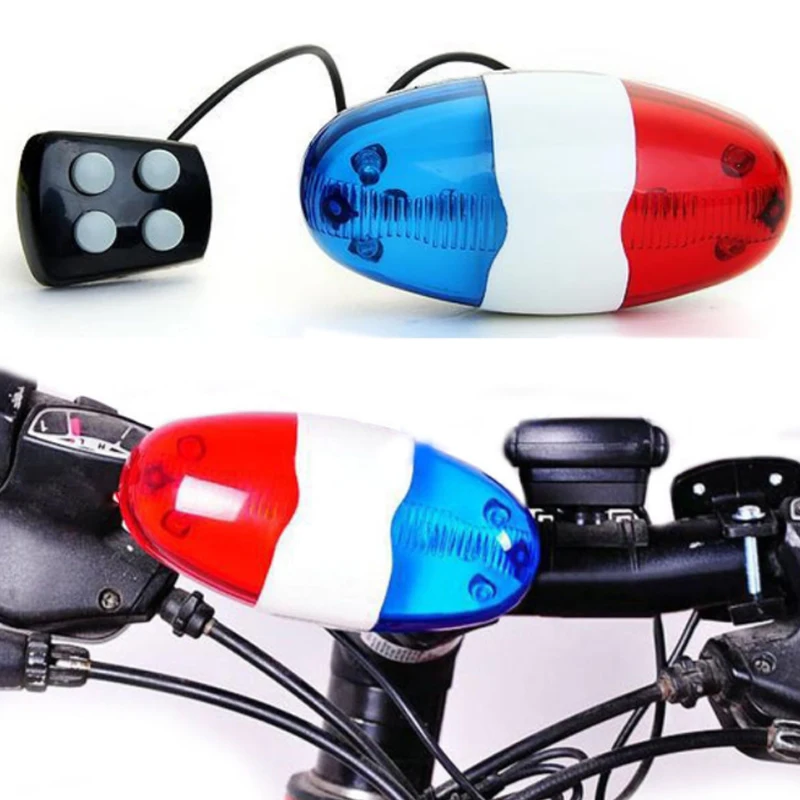 Велосипедный звонок 6 светодиодный 4 тон рог светодиодный светильник Электронная сирена для велосипеда звонок для велосипеда аксессуары