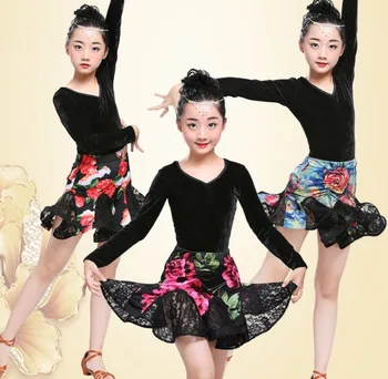 

Latin Dance Wear Girl Stage Performance Clothing Summer Dancing Skirt Latin Costumes