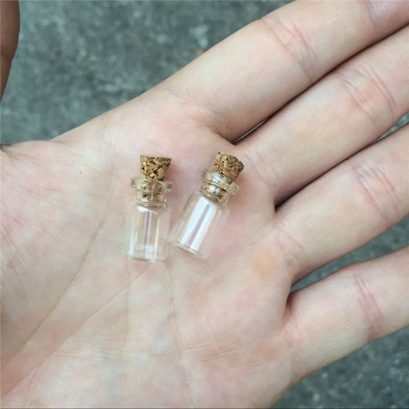 Mini Glass Bottles With Cork 10*18*5mm 0.5ml Empty Small Wishing Bottle Glass Vials Jars 300pcslot 5