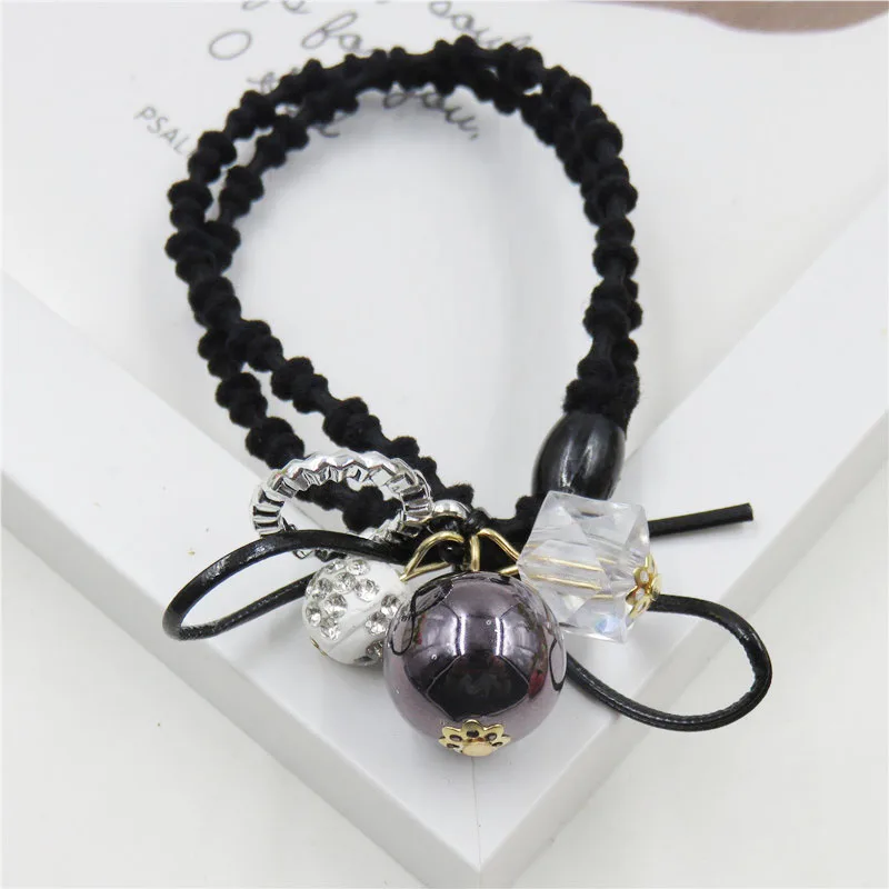 

1PCS Circles Gray Ball Flowers Elastic Hair Bands Toys For Girl Handmade Bow Headband Scrunchy Kids Hair Accessories For Women