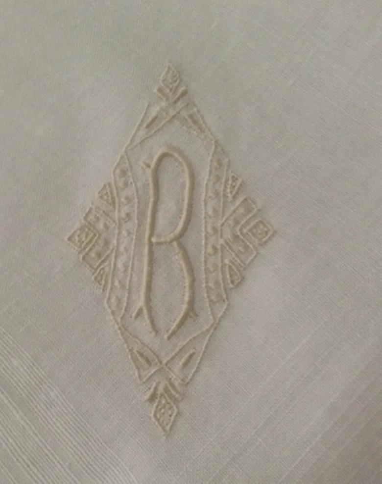 

Fashion Men's Monogrammed Handkerchiefs 8 Pieces/Lot 17"x17"White 100% Cotton Wedding Men's Hankies with Ecru Single Initial R