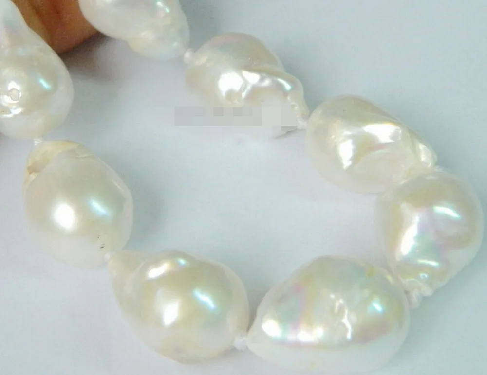 

xiuli 003529 RARE HUGE NATURAL WHITE SOUTH SEA PEARL NECKLACE 18''