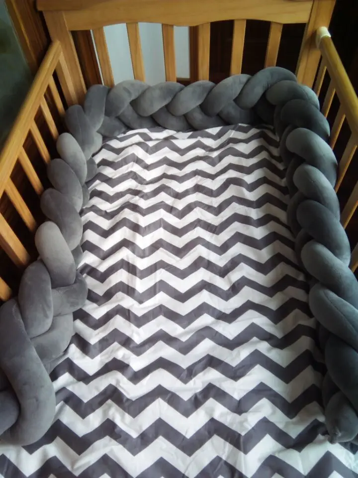 120cm Baby Braided Crib Bumpers Knot Pillow Cushion,Nursery bedding,cot room dector