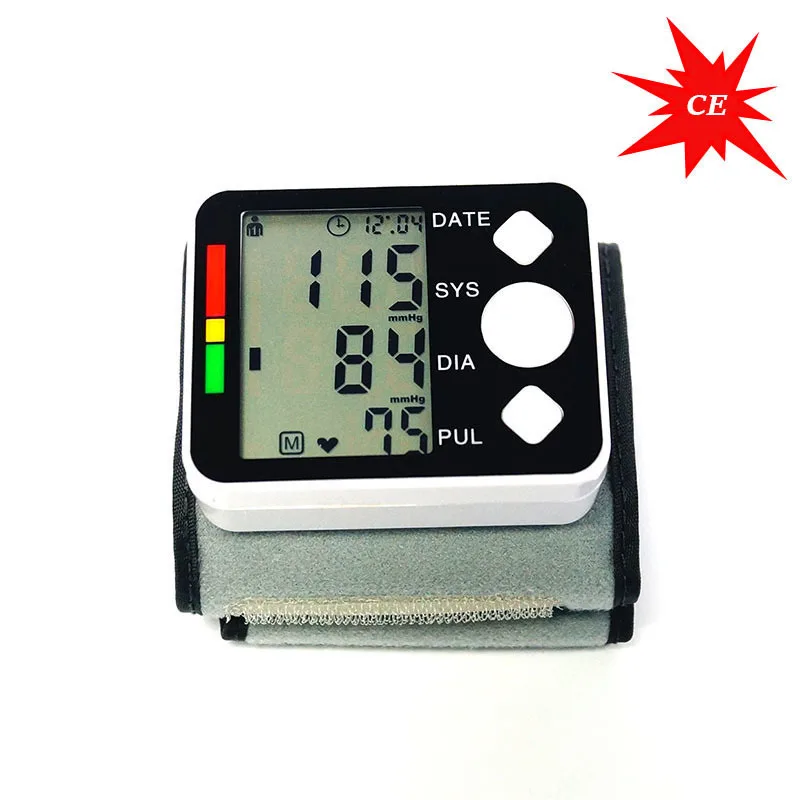 

Digital Tensiometer Tonometer On Wrist Manchet Tonometer Lcd-scherm Pols Bloeddrukmeter Apparaat Hart Hartslag Meter Tensiometer
