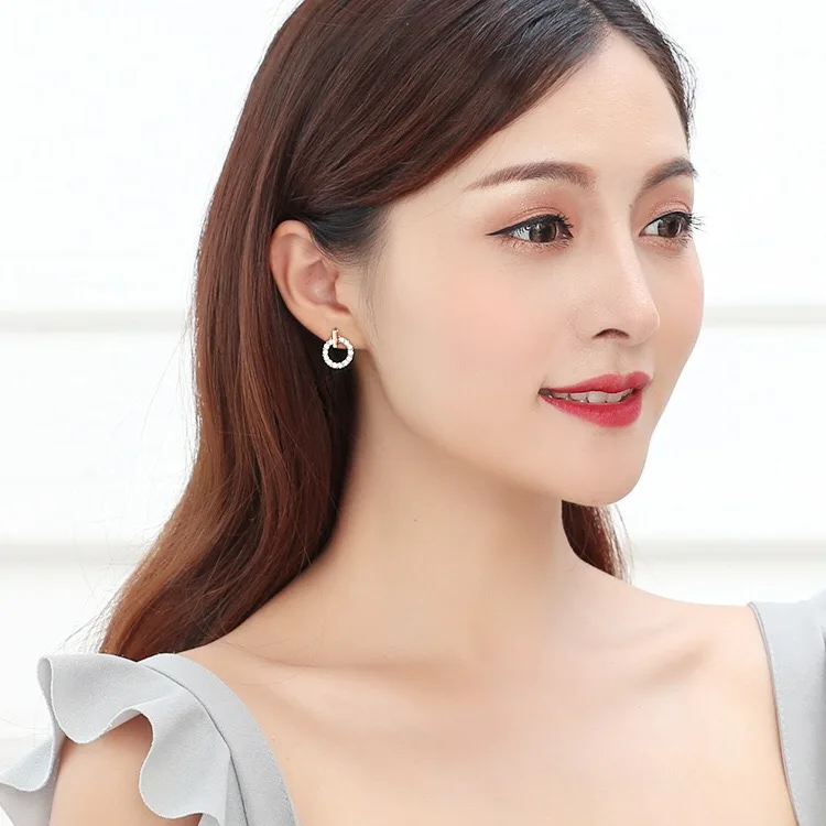 S925 Silver Needle Individuality Simple Baitao Earrings Anti-allergy Circle Delicate Mini Eardrop Woman (15)