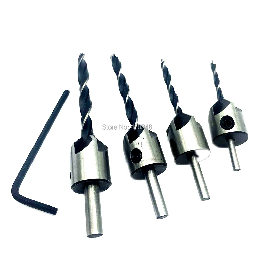 4pc Hss 5 Flute Countersink Drill Bit Woodworking Drill Bit Chamfer Counter Sink