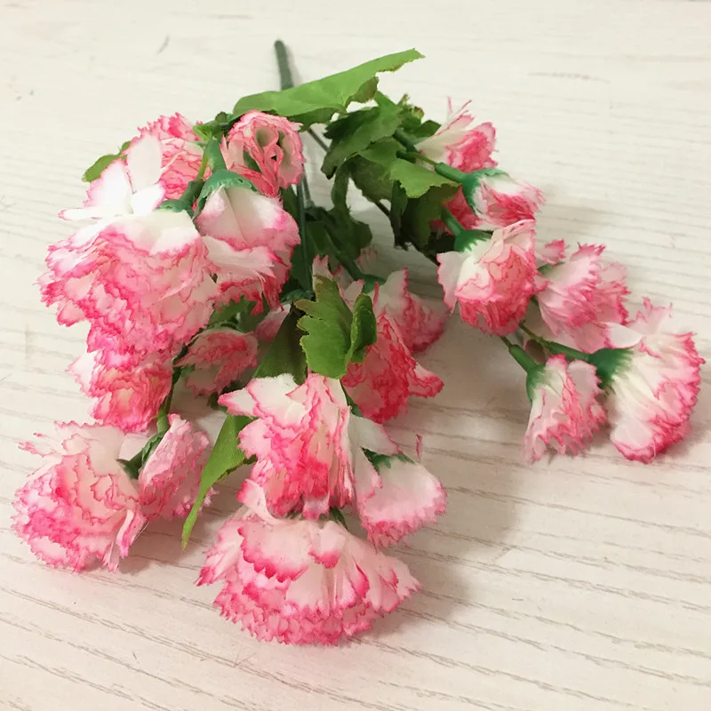 4Pcs Fake Carnation Flower Bunch (7 stems/piece) Simulation Carnations