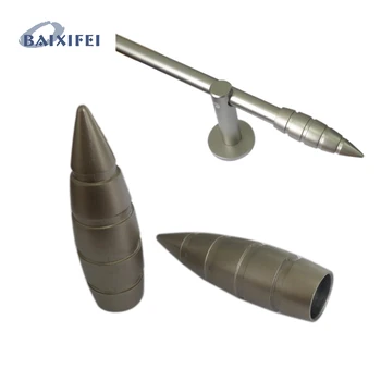 

D16mm Curtain Rod Decorative Head Four Slot Bullet , Curtain Accessories Finials for Window Decoration