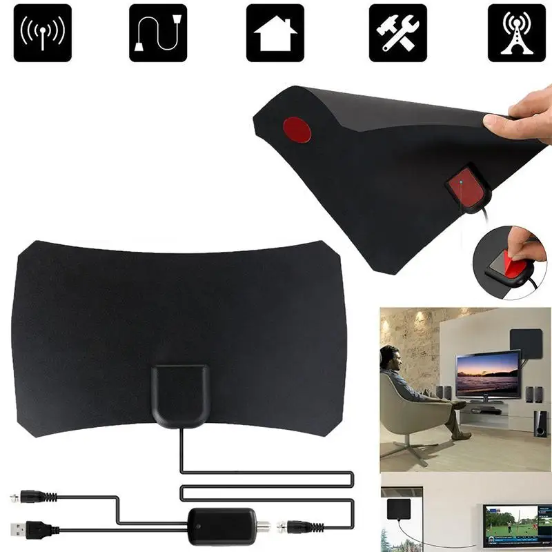 Indoor Digital TV Antenna with Signal Amplifier Booster for HDTV Cable TV Antena TV Radius Surf HD Fox DVB-T Antennas Freeview1