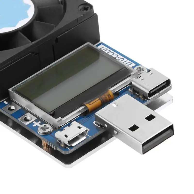 Новое поступление 0.2а-3A ЖК USB электронный модуль загрузки регулируемый постоянный ток Сопротивление мощность батарея тестер с охлаждающим вентилятором