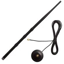 Etmakit Высокое качество Черный 2,4 ГГц антенна Wi-Fi 9DBI антенна RP-SMA Wi-Fi маршрутизатор+ 30 см PCI U. FL IPX к SMA мужской косичка кабель