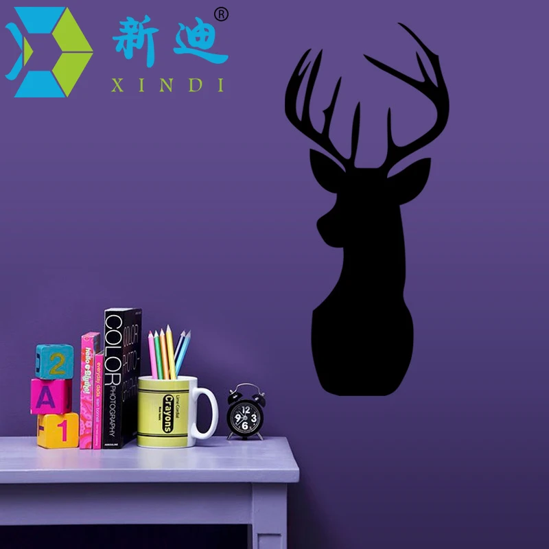 New Pizarras Black board Sticker Cartoon Deer Living Room Stickers Decorative Left Black Decals ChalkBoard 25*58cm