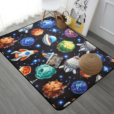 Мультяшная планета Исследуйте вселенную ковер мягкий плотный большой круглый коврик для детской игровой зоны коврик для гостиной спальни Нескользящие коврики - Цвет: Carpet1