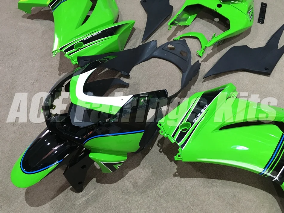 Литья под давлением ABS обтекатель комплект для Kawasaki ninja250 2008- EX250 250 2008 09, 10, 11, 12, 13, 14, Обтекатели на заказ Зеленый