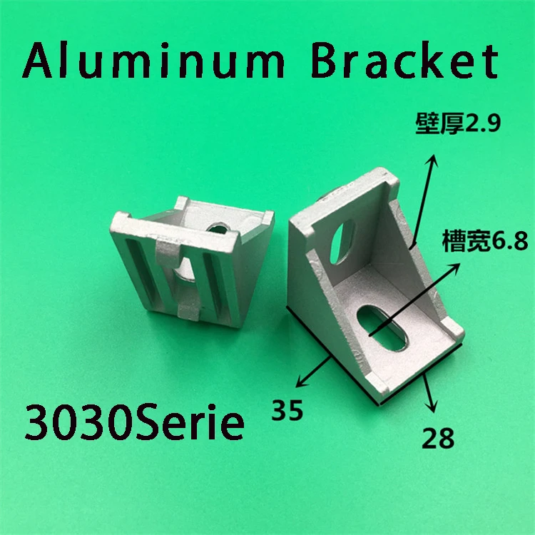 

20pcs 3030 Aluminum Corner Brackets corner fitting angle 35X35 L connector bracket fastener for 3030 industrial aluminum profile