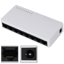 8 Порты и разъёмы умный коммутатор эфирной сети, интеллигентая(ый) 10 100 1000 Mbps Switch-штепсельная вилка европейского стандарта 100-240V 10 100 Мбит/с переключатель