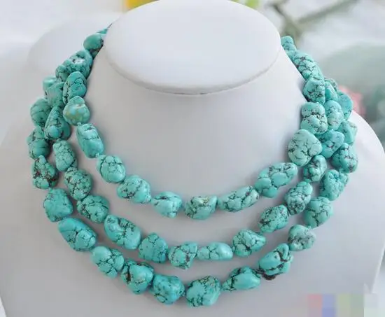 

song voge gem nanJ2227 blue baroque original Turquoise stone NECKLACE