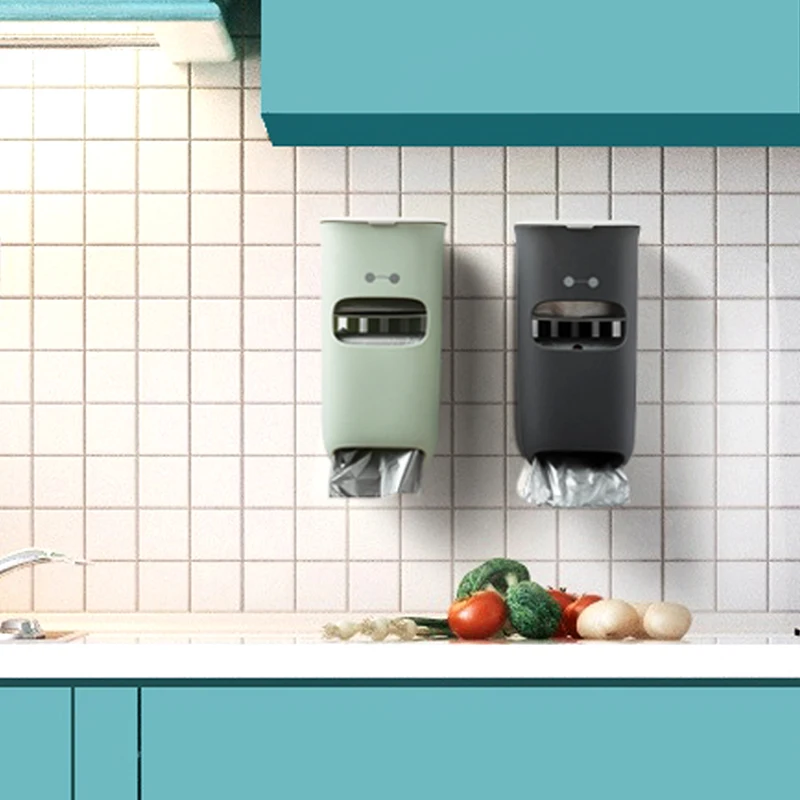 

Trash Bags Storage Baskets Wall-mounted Plastic bags Storage Box Kitchen Storage Extractive Self-adhesive debris sorting box