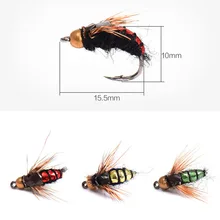 Летать рыболовные приманки искусственные приманки 40 шт./кор. Fly крюк углеродистая Сталь для доставки прикорма и оснастки моделирование перо крыло крюк приманки комплект Летающая приманка крюк