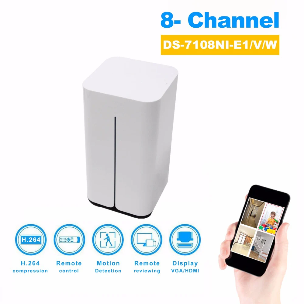 

Original HiK DS-7108NI-E1/V/W OEM NVR Wireless Network Video Recorder with antiradar Embedded Wifi Video Surveilance Registrar