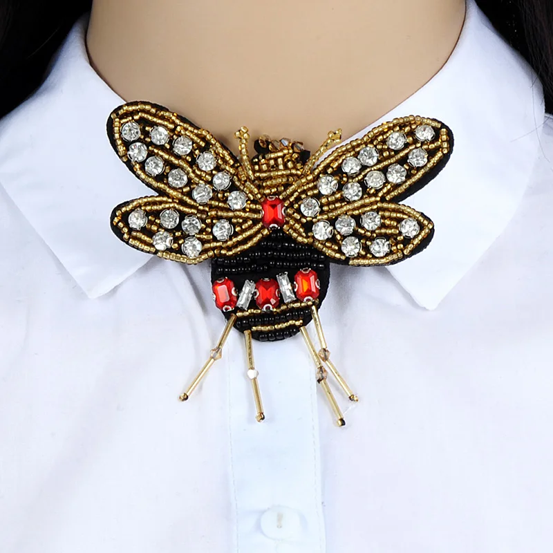 

Fashion Handmade Butterfly Bee Brooch Vintage Crystal rhinestone brooch beads christmas brooch Brooches for women Jewelry