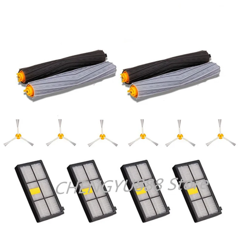 

2 pairs of roller brushes + 6 * side brush + 3 * filter Suitable for replacement iRobot roomba 800/960/980 Vacuum cleaner parts