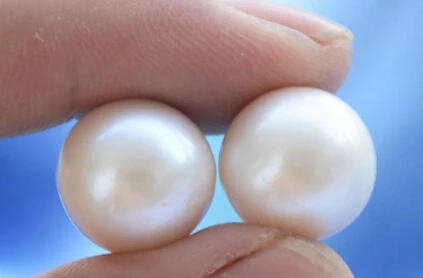 

hot sell new - free shipping 13377 NATURAL 13-14mm WHITE ROUND FRESHWATER LOOSE PEARL EARRING