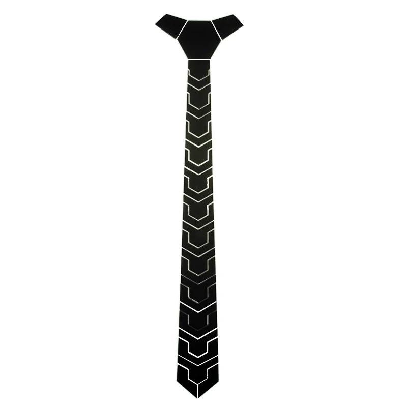 Black Matte Geometric Concept Alter Sol Fashion Acrylic Men Necktie Wedding Tie Halloween Christmas Party Tie Black Matte Geometric Concept Alter Sol Fashion Acrylic Men Necktie Wedding Tie Halloween Christmas Party Tie