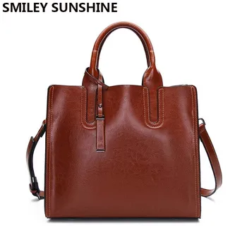 

SMILEY SUNSHINE genuine leather bags for women 2018 luxury handbags women bags designer big crossbody bags large Bolsos Mujer