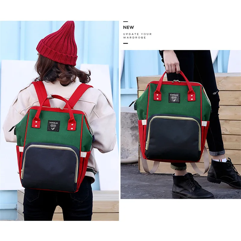 Upgrade New Add USB Charger Men&Women Shoulders Backpack Multi-function Waterproof Baby&Mummy Diaper Bags 22