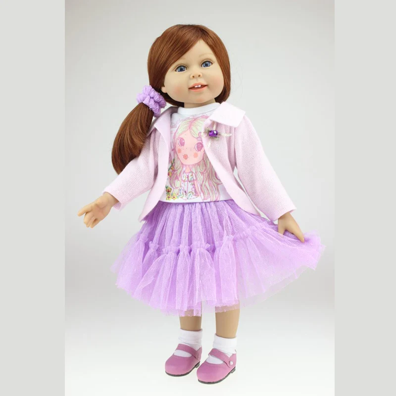 

2015 New Hot Christmas Girl Toy Gift 45CM Vinyl Soft Lifelike Silicone American Girl Doll 18 Inch