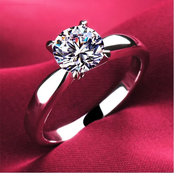 Классическое позолоченное 4 зубчатое одиночное циркониевое кольцо Anillos Mujer, обручальное кольцо для женщин