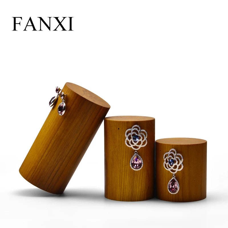 FANXI серьги дисплей деревянный браслет поддержка дисплей цилиндрическое Ювелирное кольцо для демонстрации держатель Поддержка для ювелирного магазина