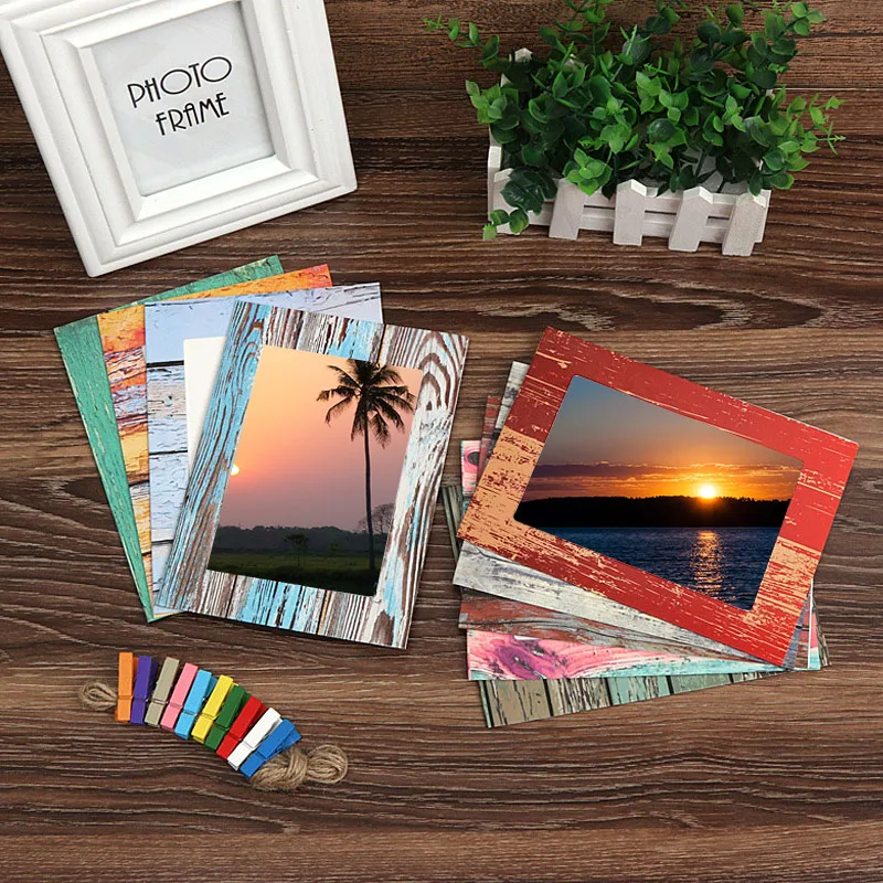 Graduation 2019 Photo Frame Wall Creative Wood Grain Paper Hanging Album Combination DIY Art Ornament Living Room Decoration