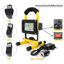 10 Вт портативный светодиодный перезаряжаемый светильник, красный/синий мигающий аварийный наружный фонарь, ручной фонарь, светильник для кемпинга, палатки, точечный светильник, поисковый светильник