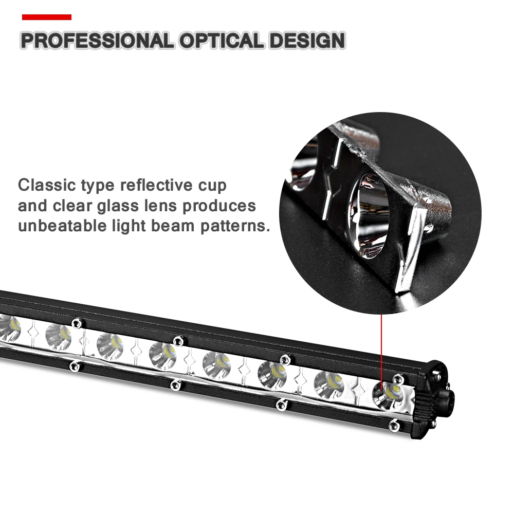 18w 7inch Slim Single Row Spot Flood Beam Mini LED Work Light Bar For ATV SUV 4WD Motorcycle Automobile Headlights Car-Styling